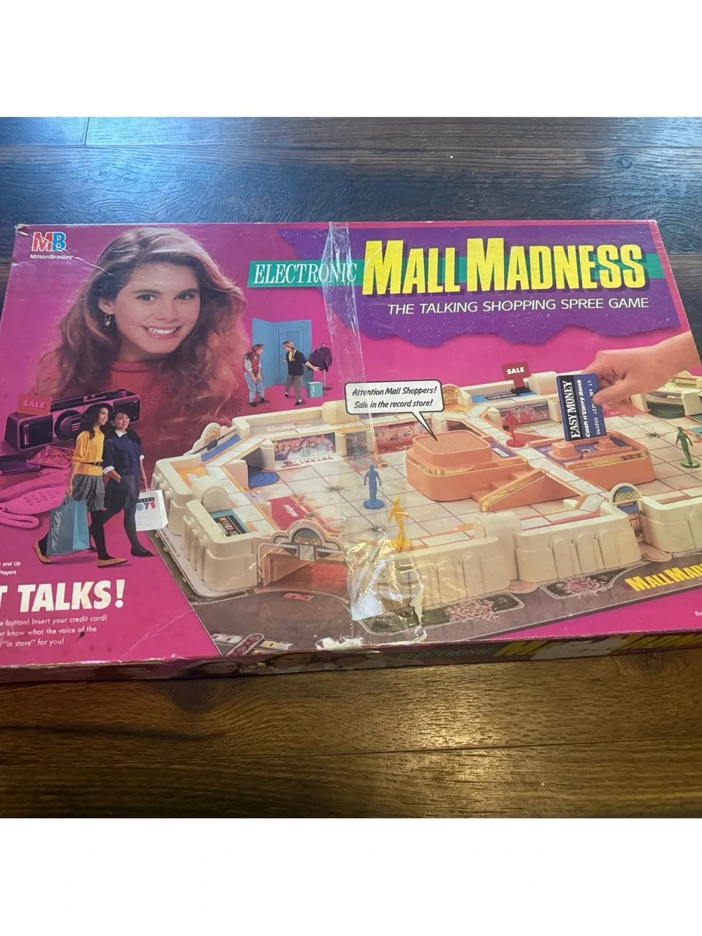 Vintage Electronic Talking Mall Madness Board Game Milton Bradley Incomplete ‘89